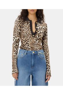 Knitted Polo Shirt | Leopard