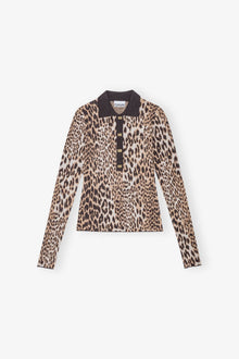 Knitted Polo Shirt | Leopard