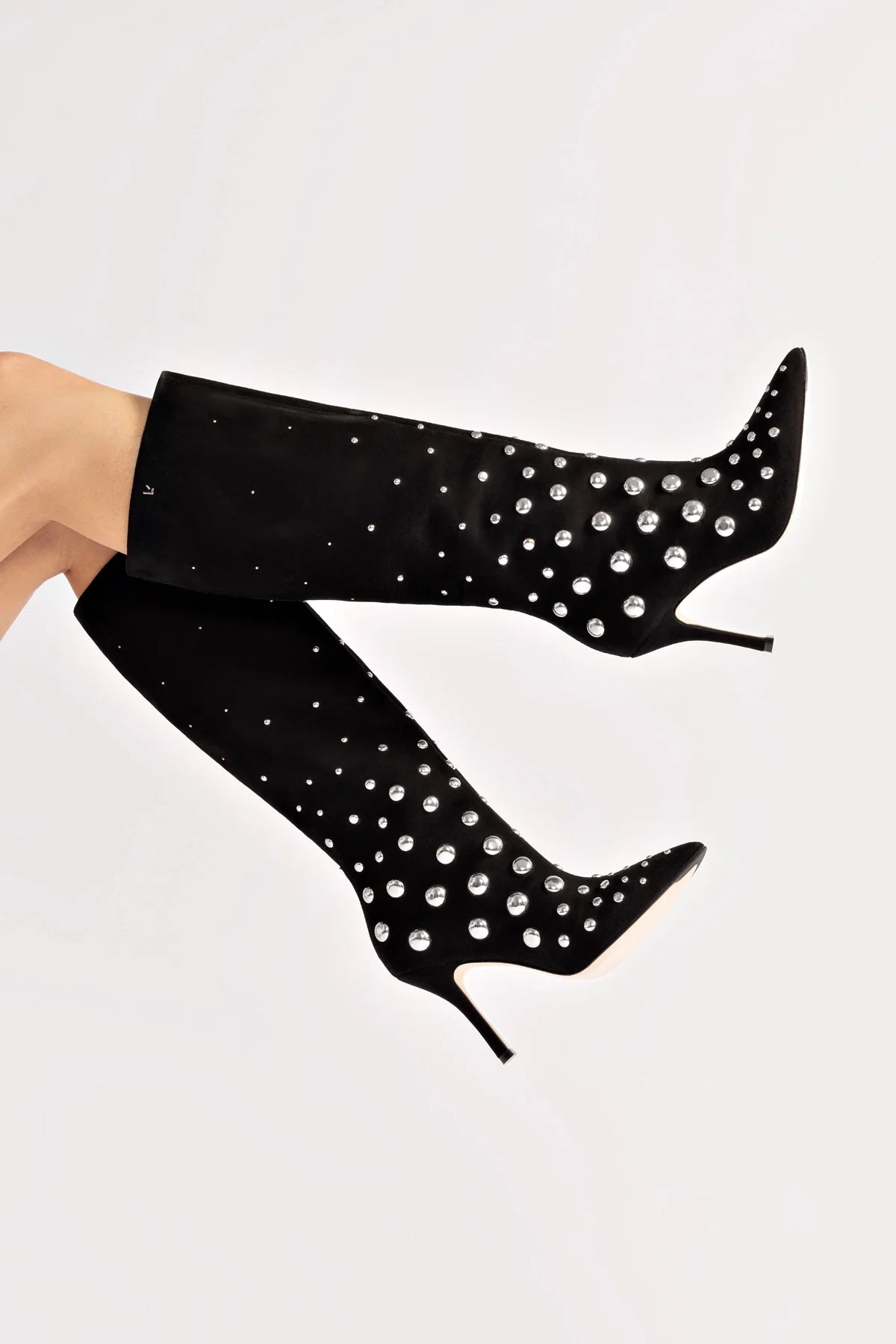 Kate Boot Suede | Black/Studs