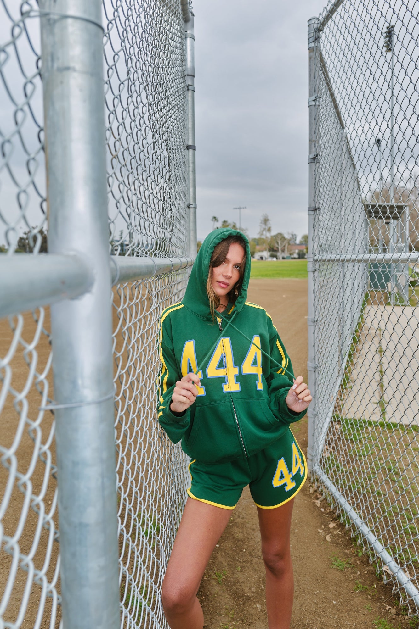 444' Aligned Retro Sweatshorts | Forest Green