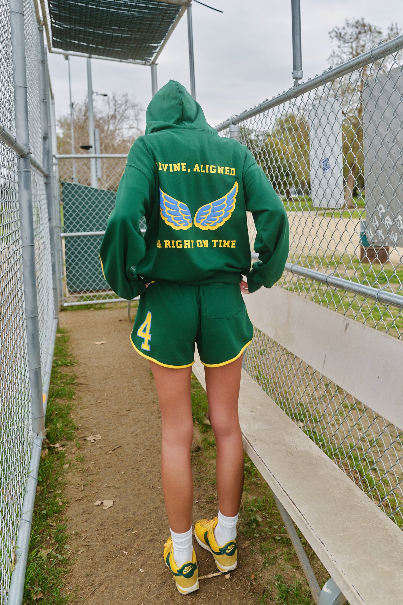 444' Aligned Zip-Up Hoodie | Forest Green