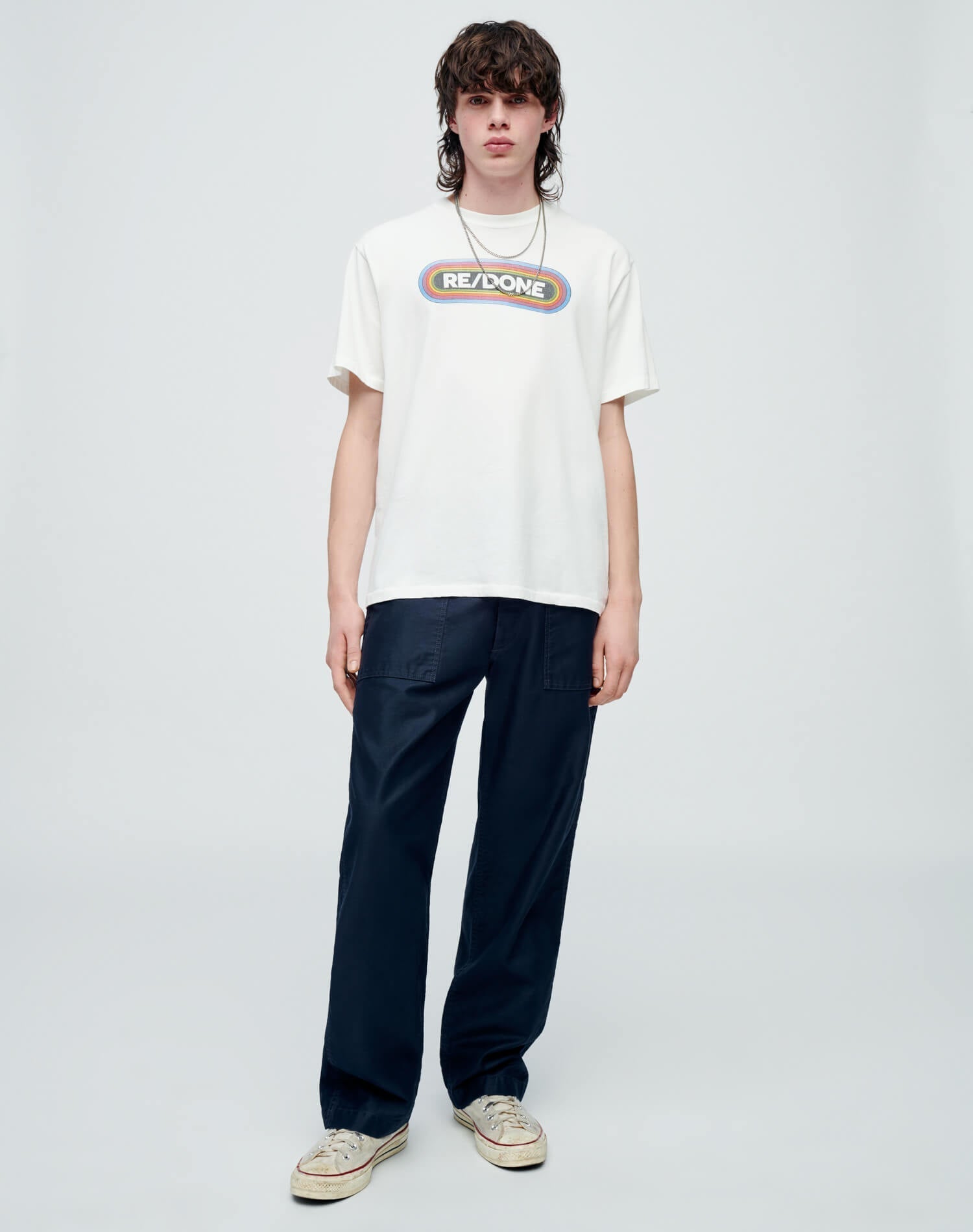 Loose "Rainbow" Tee | Old White