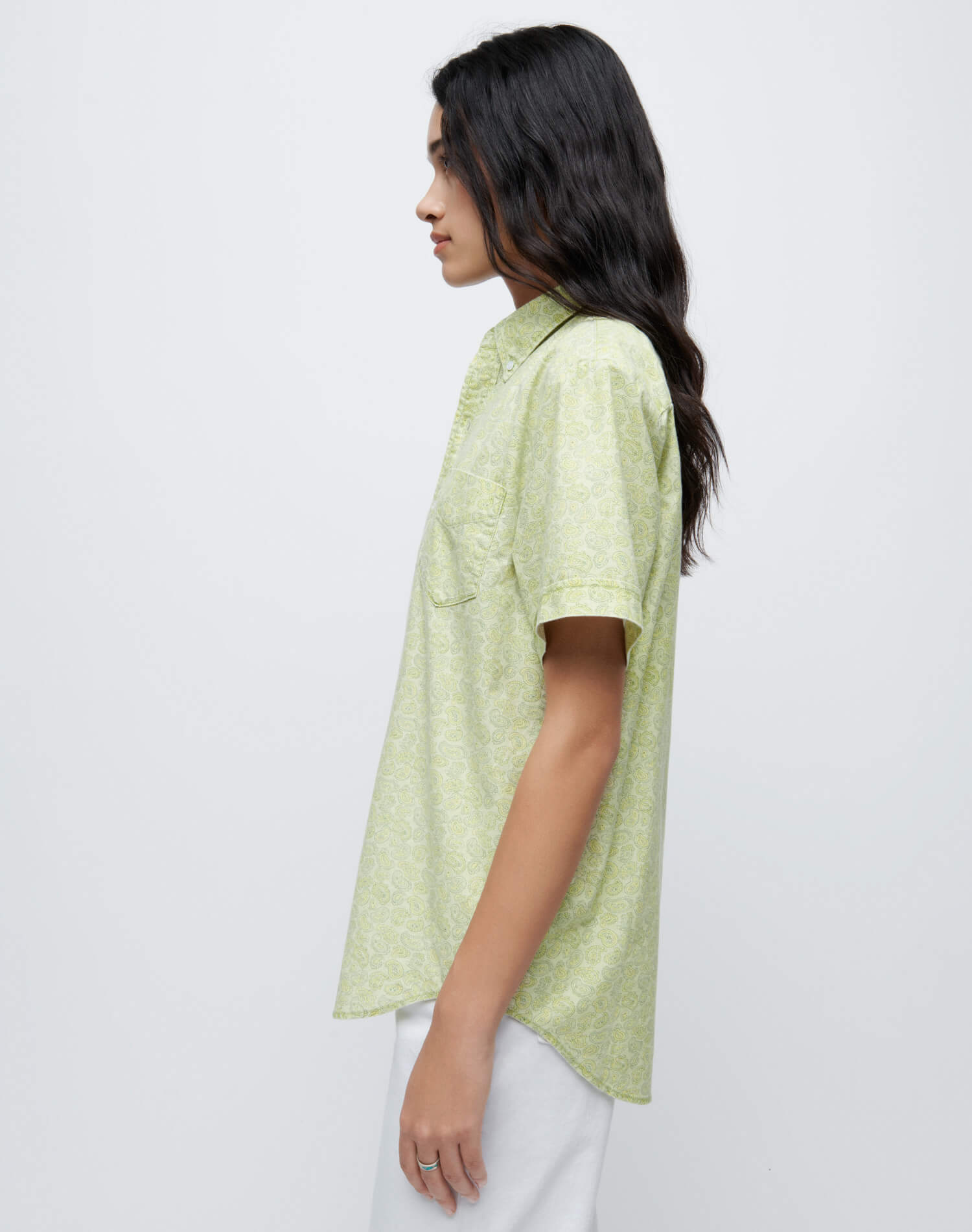 Womens | 70s Short Sleeve Shirt | Citrus Paisley