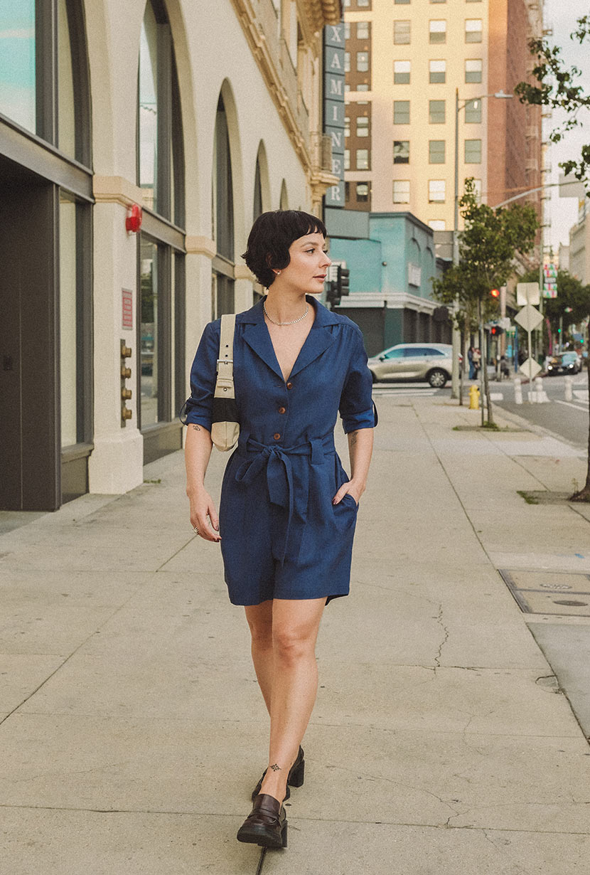 Peyton Romper | Navy