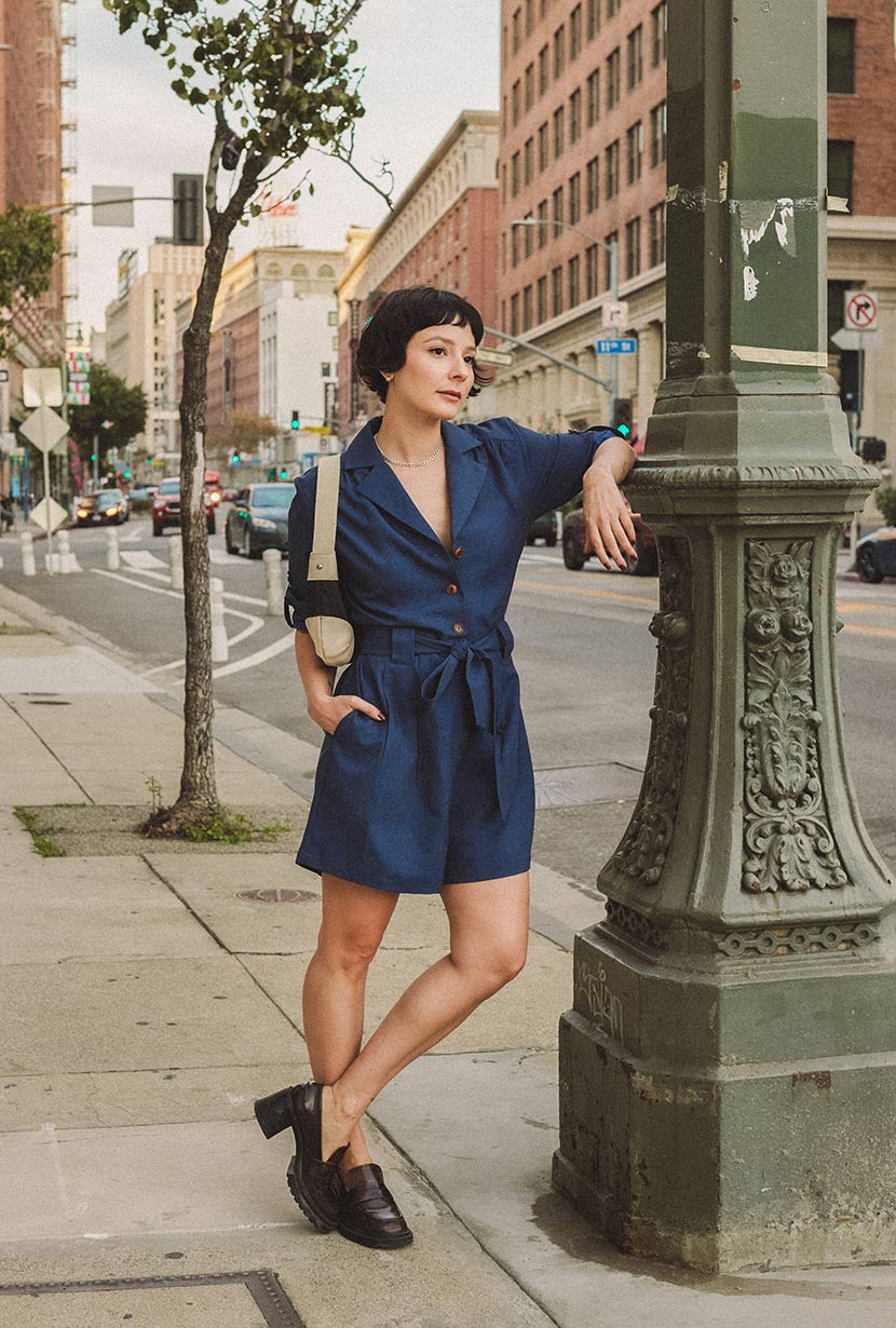 Peyton Romper | Navy