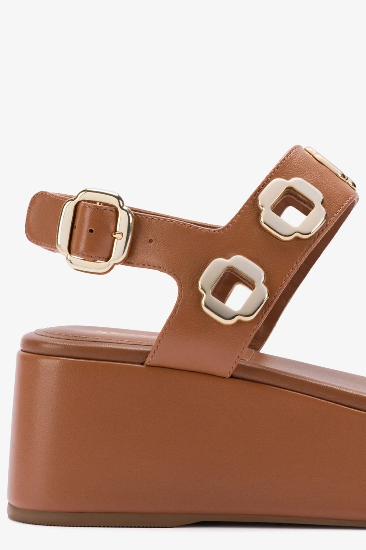 Milan Flatform Sandal Leather | Caramel