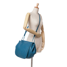 Bottega Veneta | Pre-Owned Nappa Intrecciato Flap Crossbody | Blue