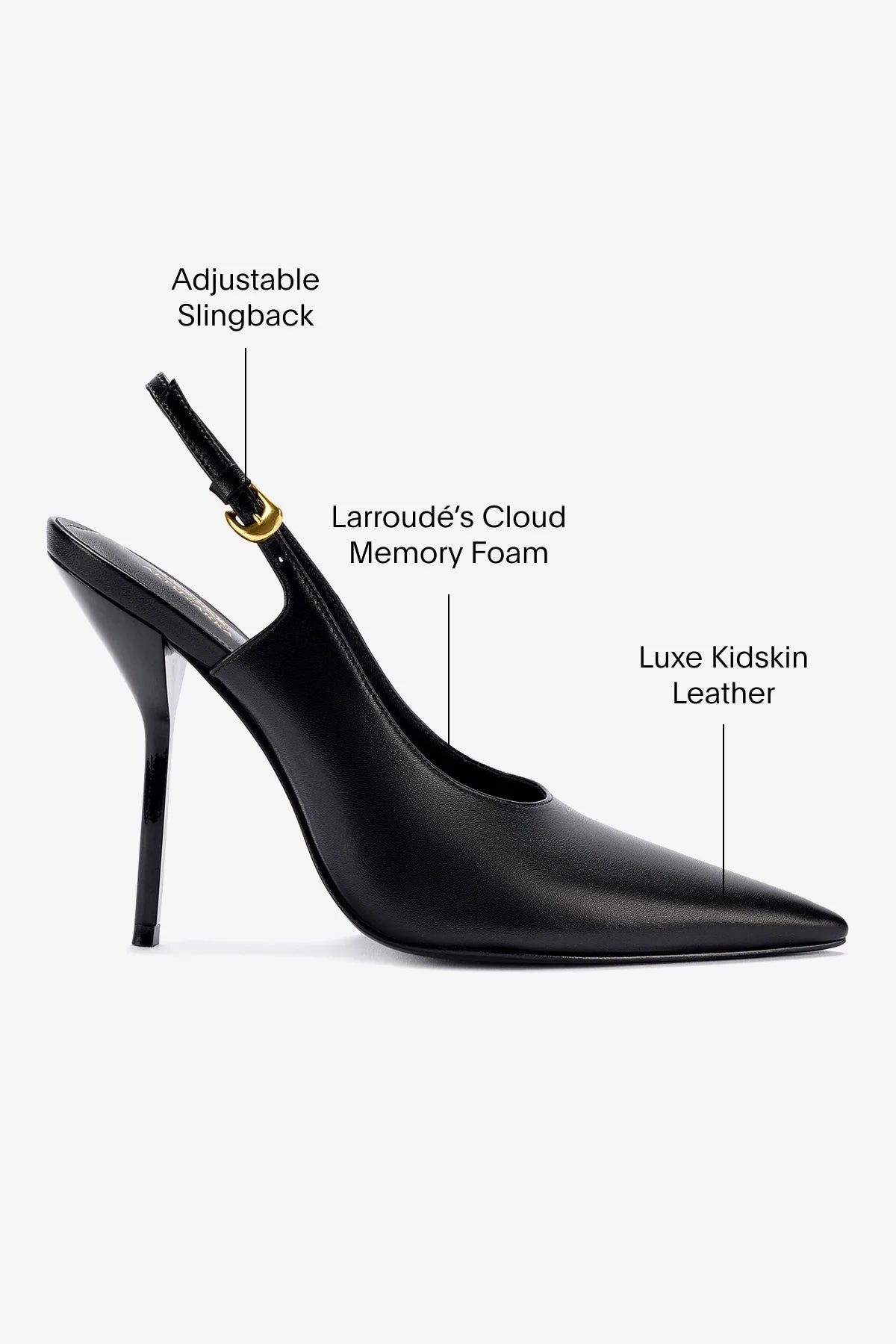 Larroudé x Altuzarra Pump Leather | Black