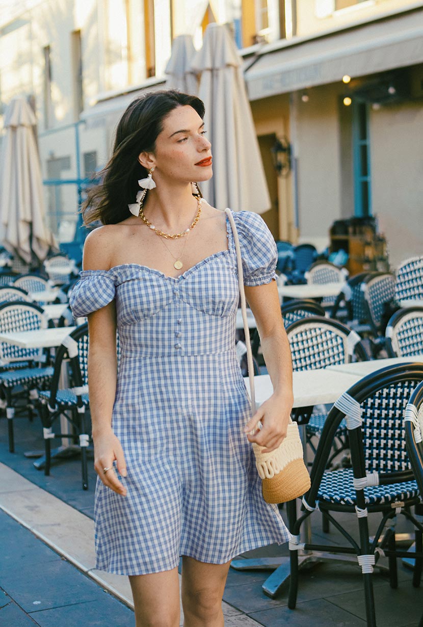 Maisy Dress | Blue Gingham