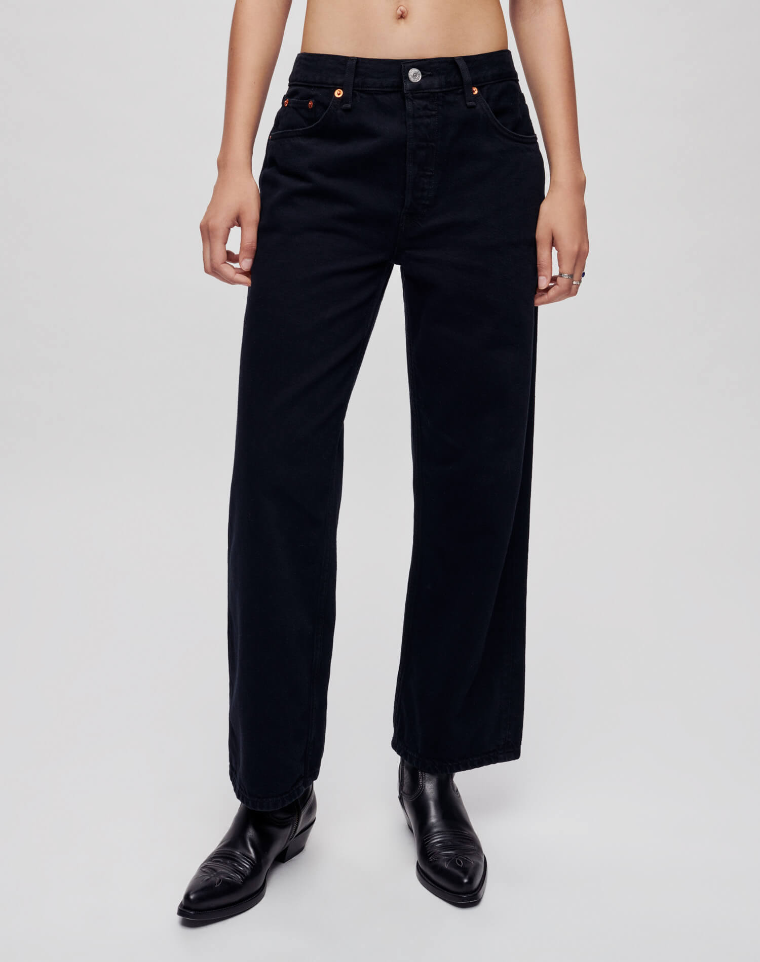 Womens | Loose Crop | Black Flow