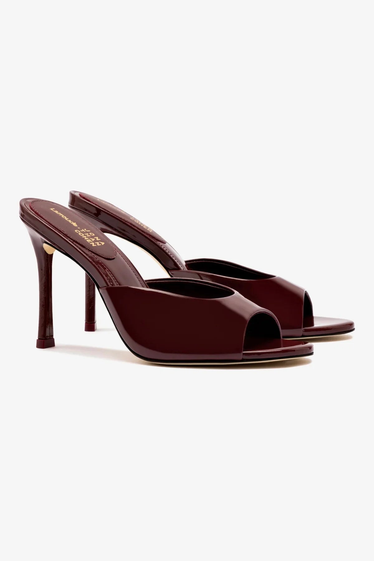 Larroudé x Jonathan Cohen Mule Patent Leather | Burgundy