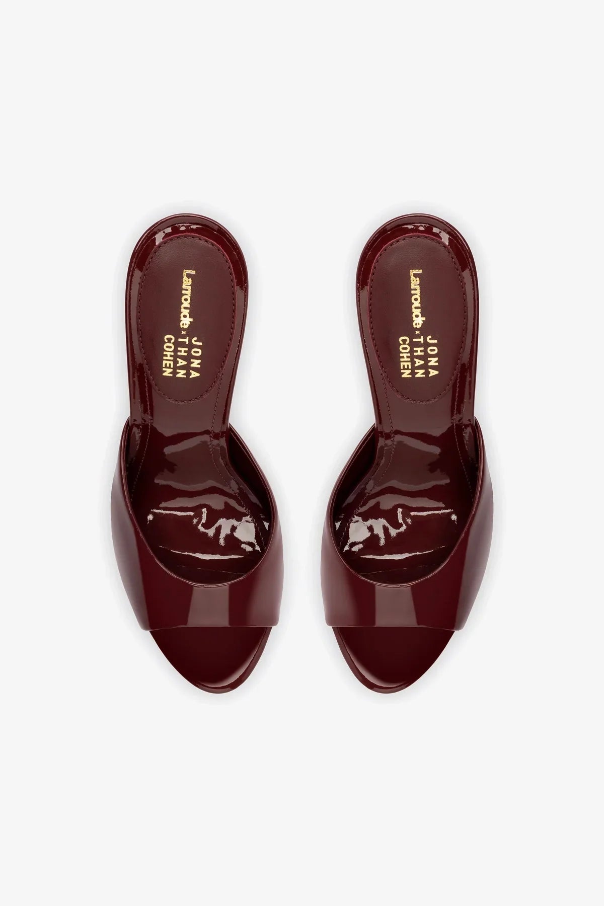 Larroudé x Jonathan Cohen Mule Patent Leather | Burgundy