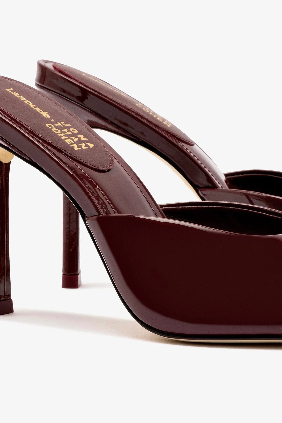 Larroudé x Jonathan Cohen Mule Patent Leather | Burgundy