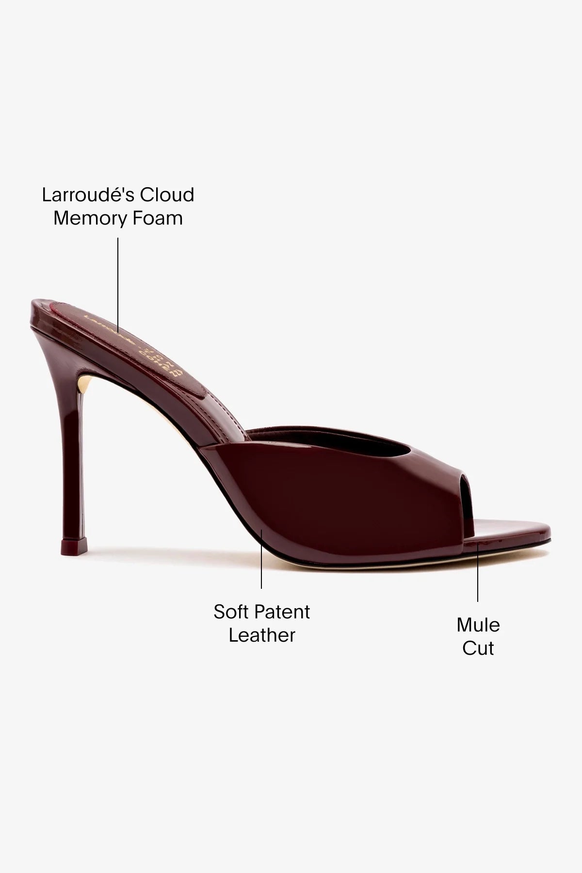Larroudé x Jonathan Cohen Mule Patent Leather | Burgundy