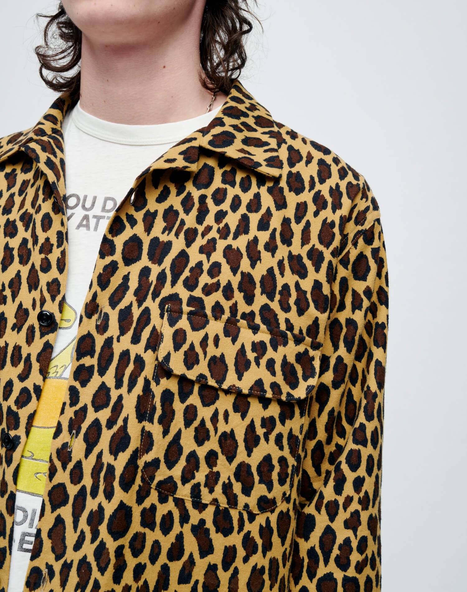 Mens | 50s Straight Bottom Shirt | Leopard