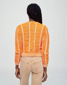 Baby Crewneck Cardigan | Orange Combo