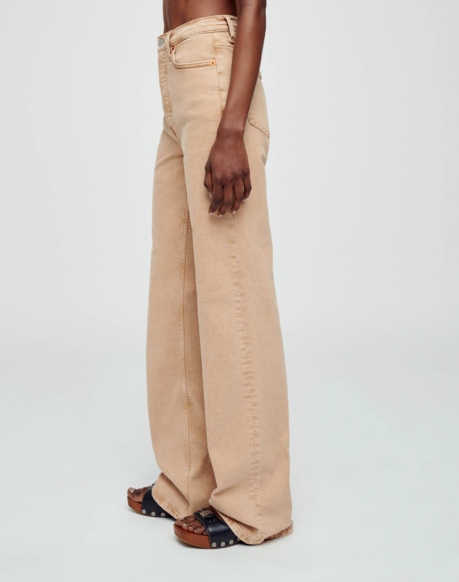 Comfort Stretch Ultra High Rise Wide Leg | Washed Khaki