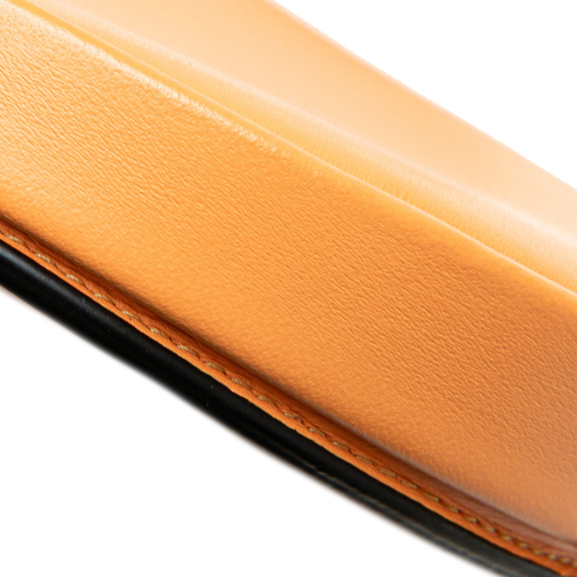 LOEWE | Pre-Owned Small Soft Calfskin Heel Pouch | Orange/Light Orange