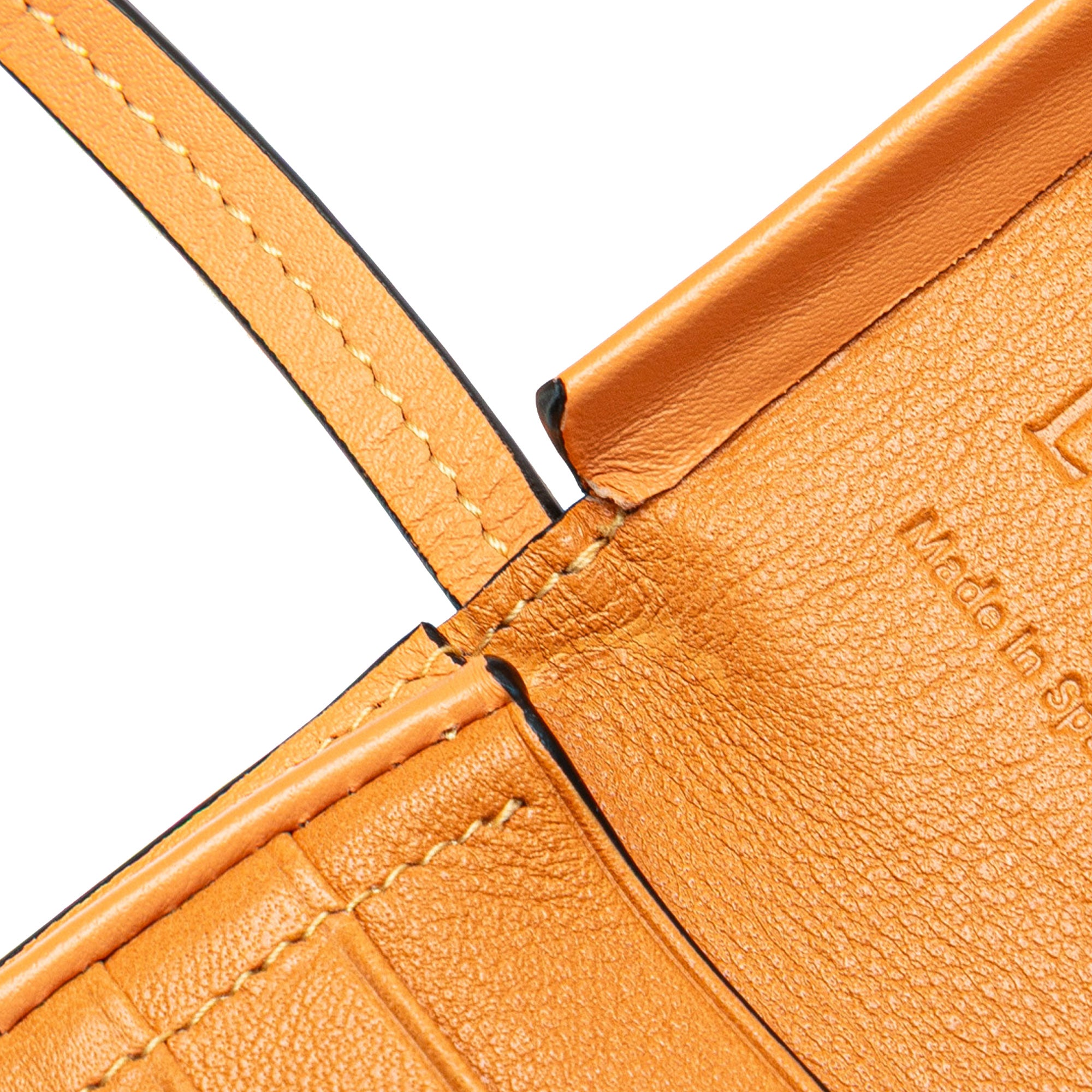 LOEWE | Pre-Owned Small Soft Calfskin Heel Pouch | Orange/Light Orange