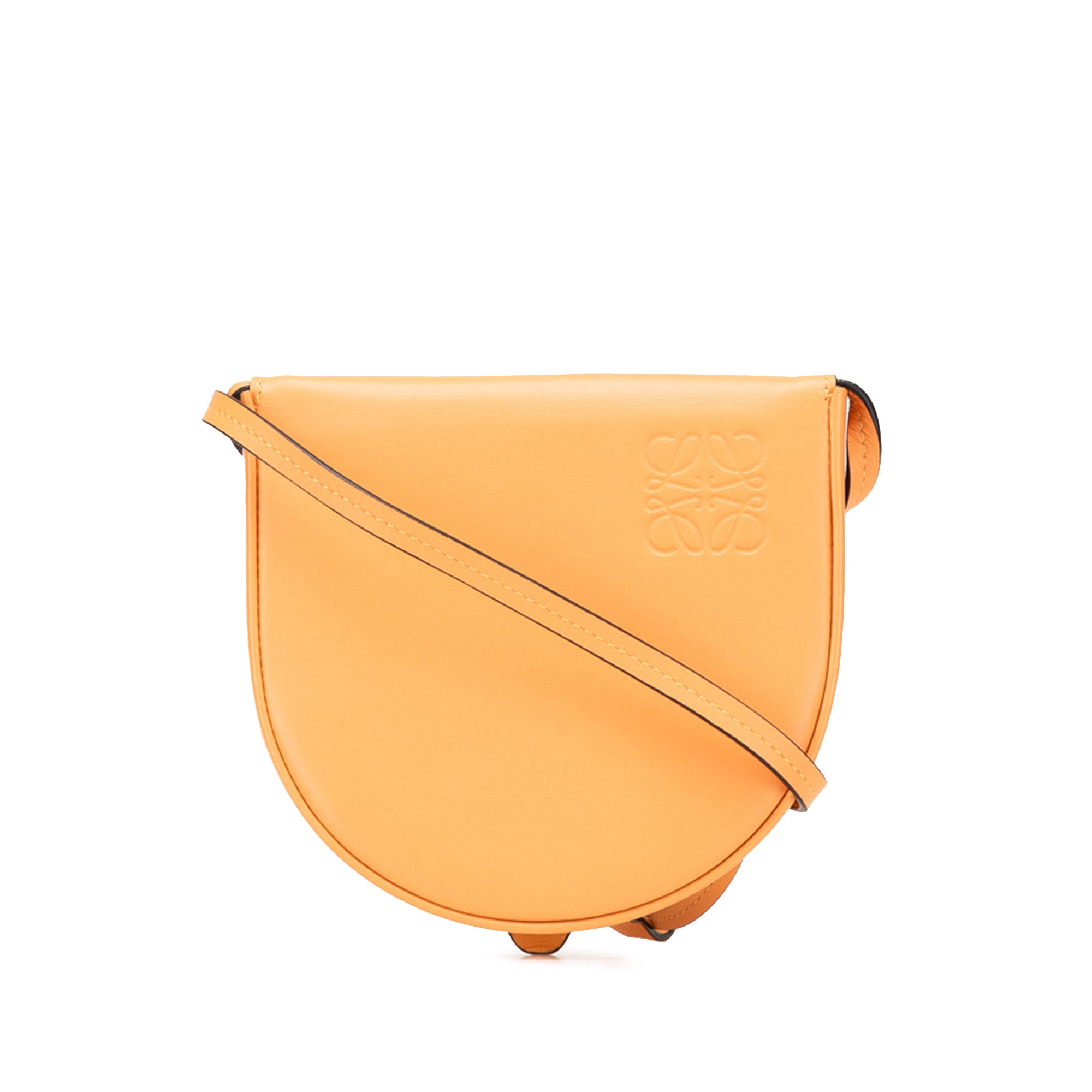 LOEWE | Pre-Owned Small Soft Calfskin Heel Pouch | Orange/Light Orange