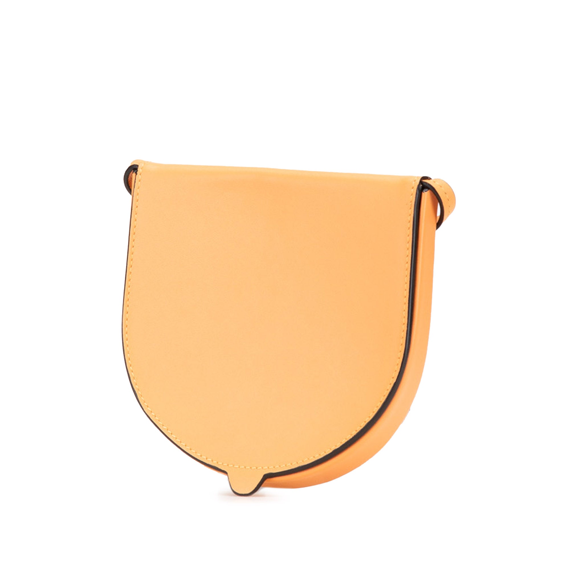 LOEWE | Pre-Owned Small Soft Calfskin Heel Pouch | Orange/Light Orange