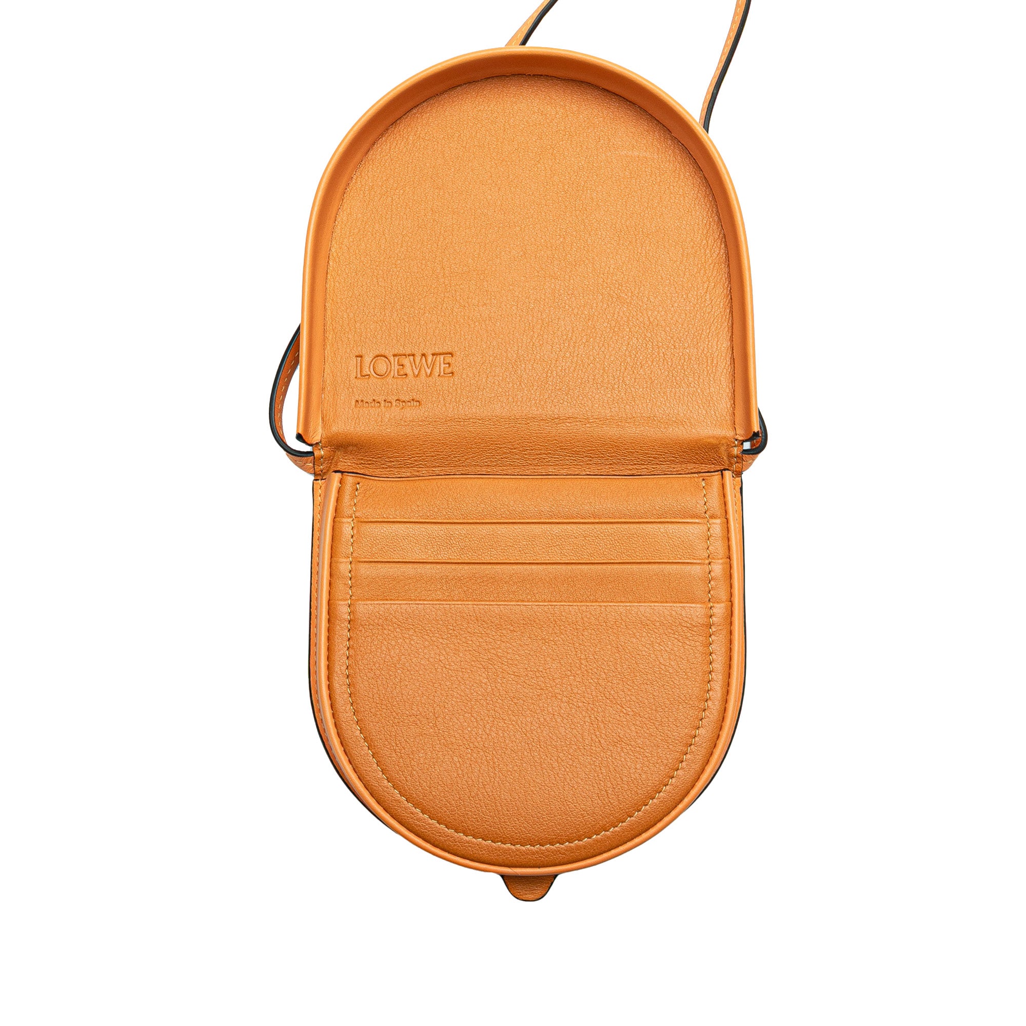 LOEWE | Pre-Owned Small Soft Calfskin Heel Pouch | Orange/Light Orange