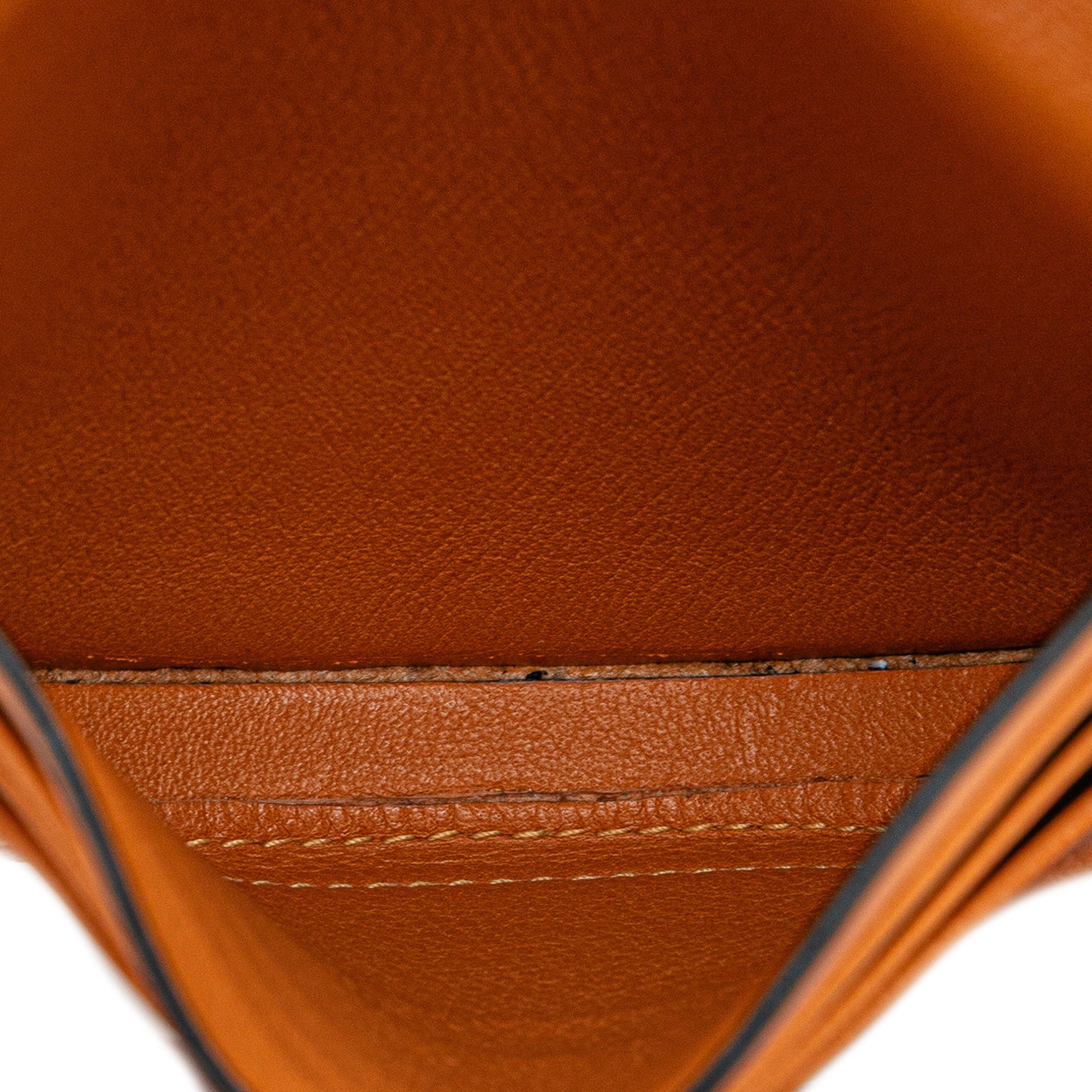 LOEWE | Pre-Owned Small Soft Calfskin Heel Pouch | Orange/Light Orange