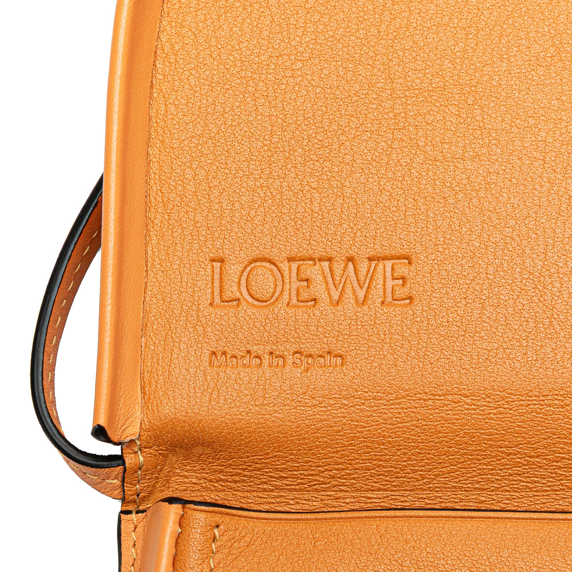LOEWE | Pre-Owned Small Soft Calfskin Heel Pouch | Orange/Light Orange