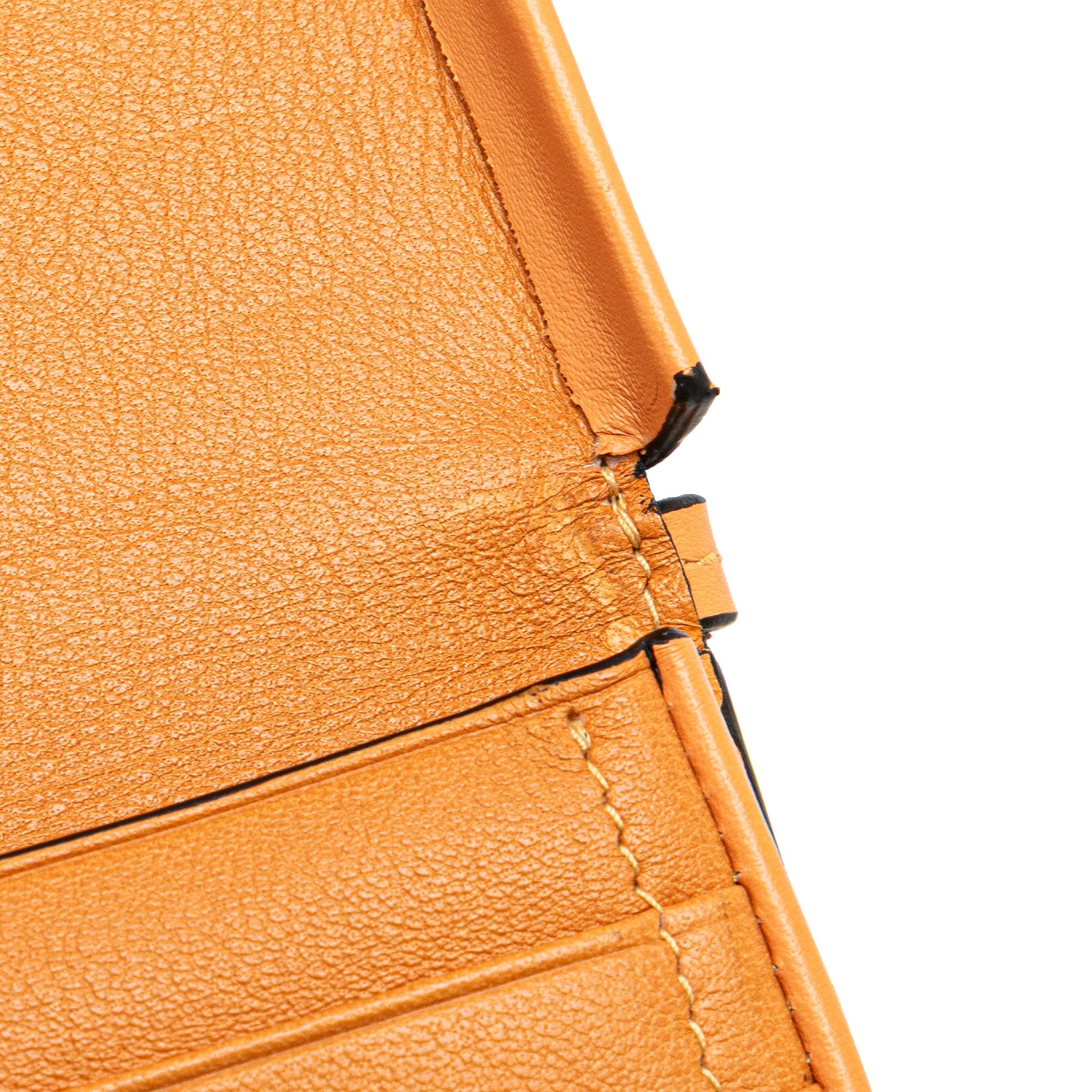 LOEWE | Pre-Owned Small Soft Calfskin Heel Pouch | Orange/Light Orange