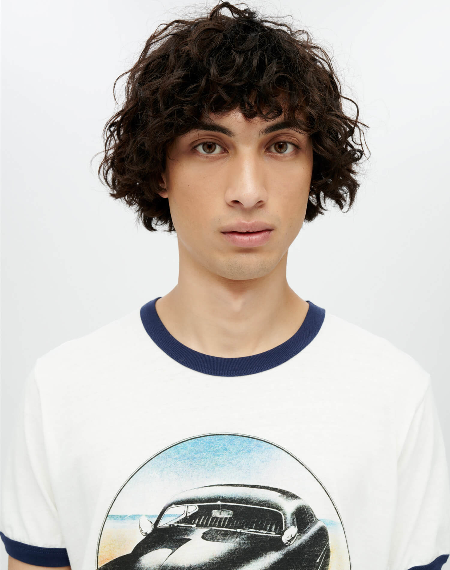 Mens | Ringer "51 Merc" Tee | Old White Aged Navy