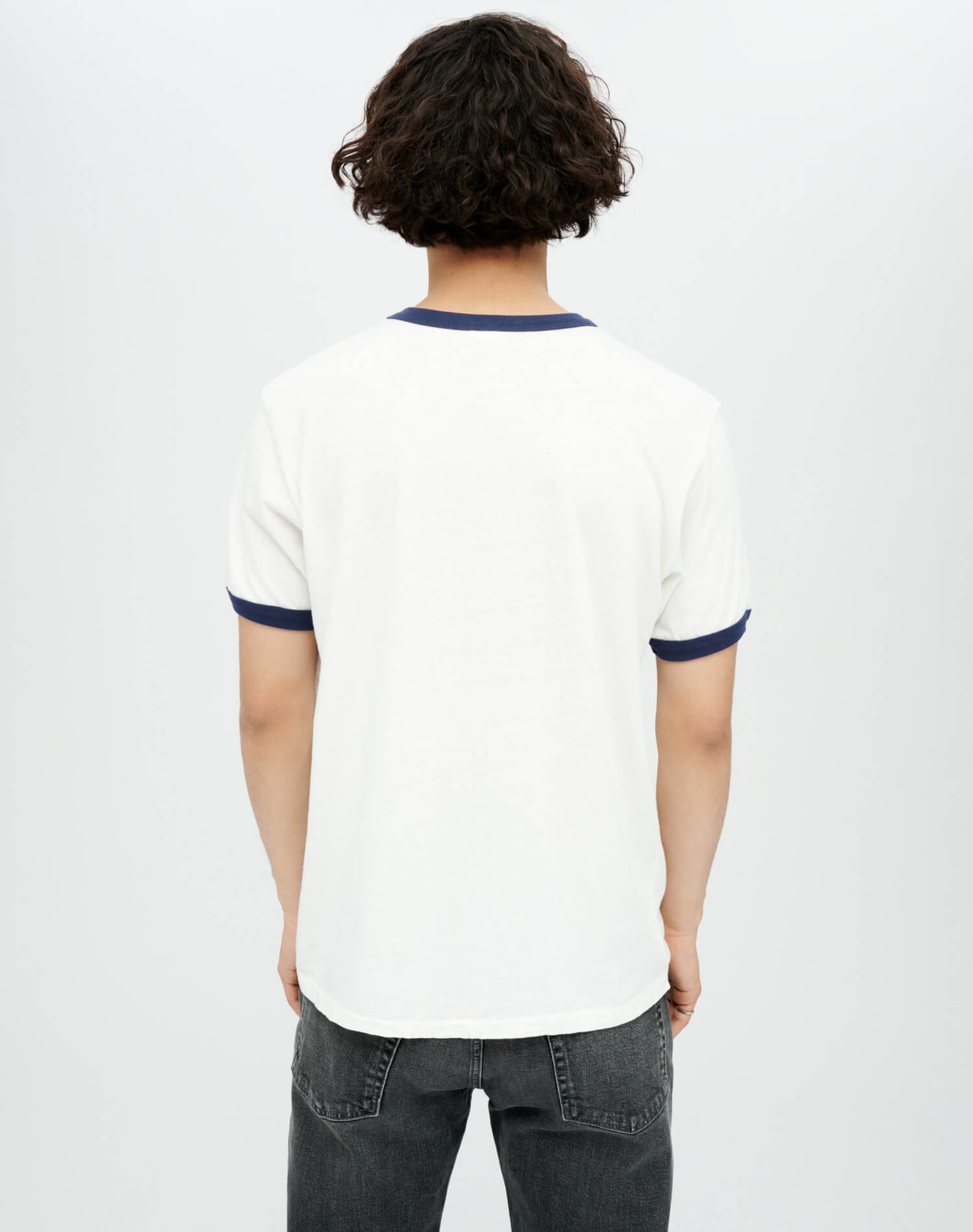 Mens | Ringer "51 Merc" Tee | Old White Aged Navy