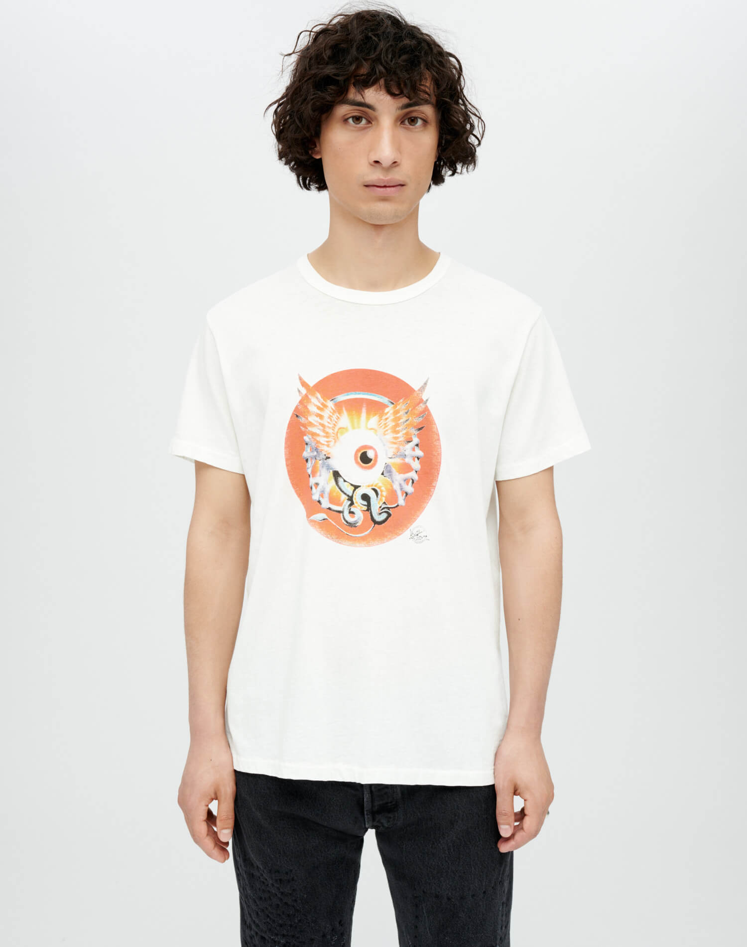 Mens | Classic "Eye Ball" Tee | Old White