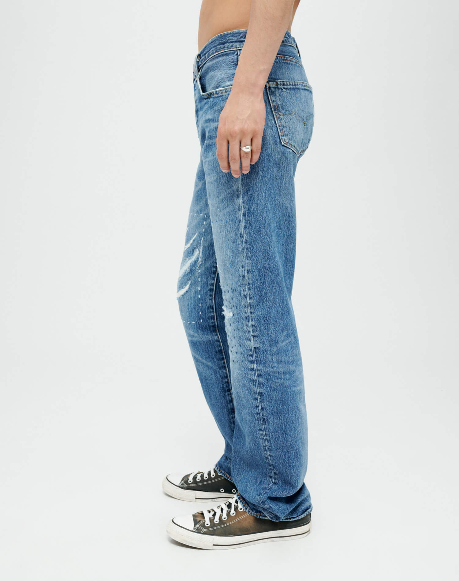 Mens | Upcycled Vintage | Sashiko 501 | One-of-a-kind | Vintage Indigo