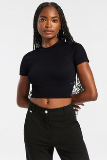 Lune Active | Luna Sculpt Rib Short Sleeve T-Shirt | Black