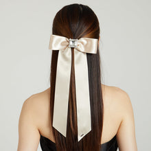 Lacey Satin Hair Bow  | Champagne