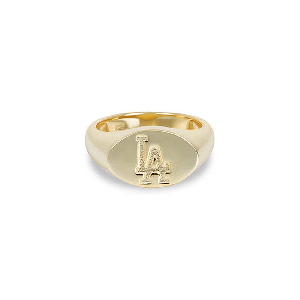 La Dodgers Oval Signet Ring | Gold Vermeil