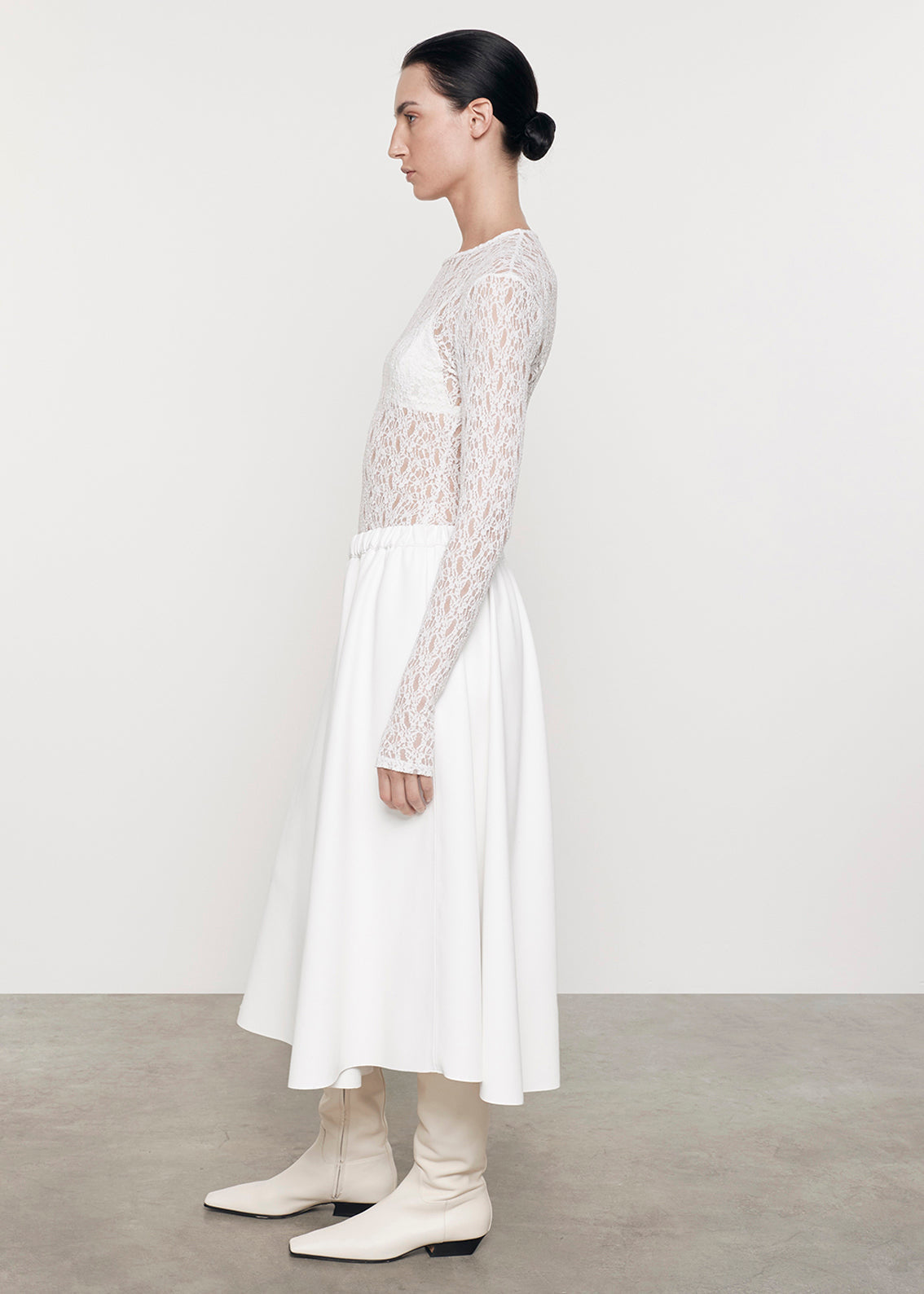 Lace L/S Crew | Off White