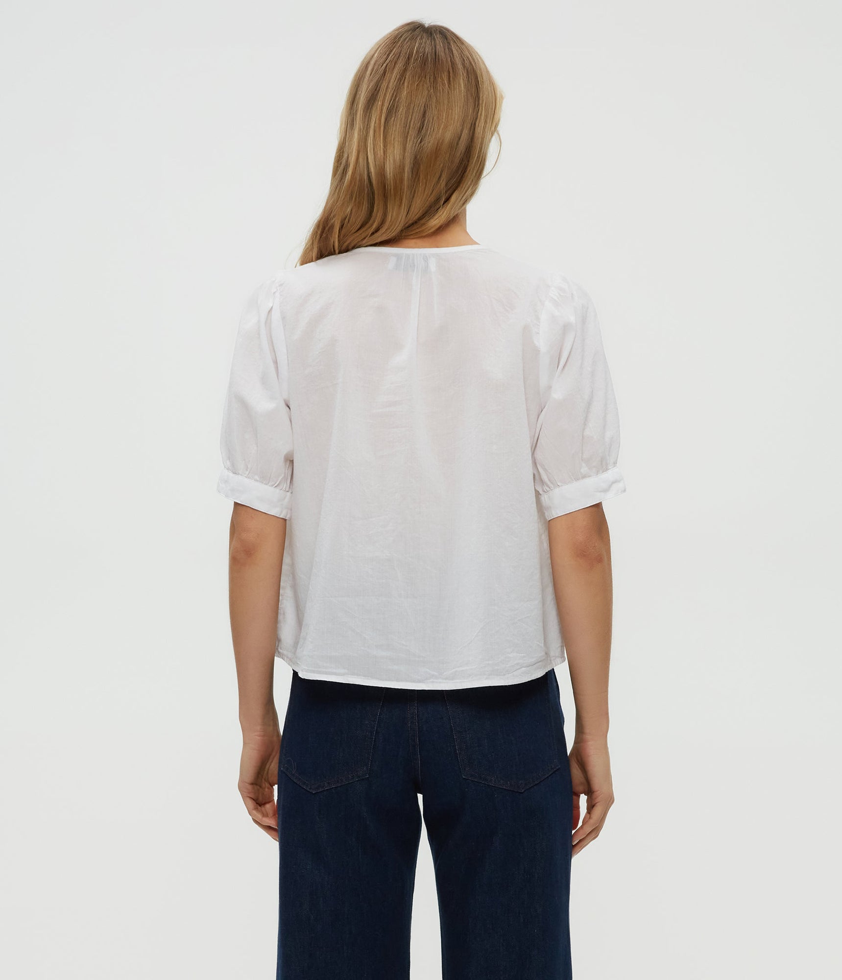 Fawn Puff Sleeve Top | White