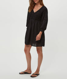 Zuri Smocked Mini Dress | Black