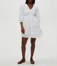 Zuri Smocked Mini Dress | White