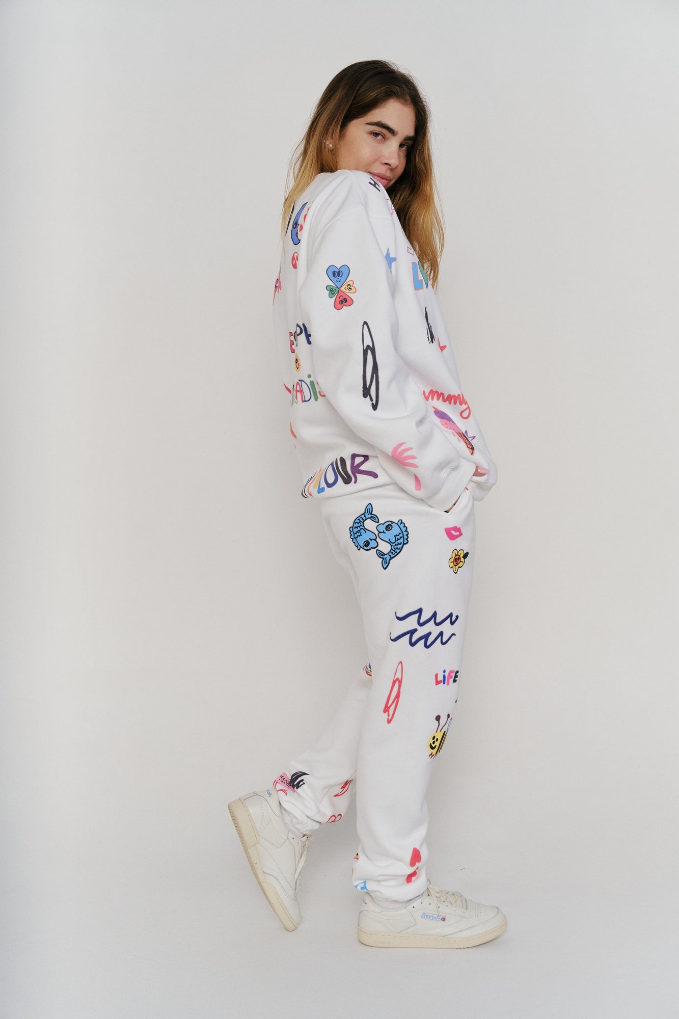 Mayfair x @iscreamcolour Somebody Loves You Sweatpants | White
