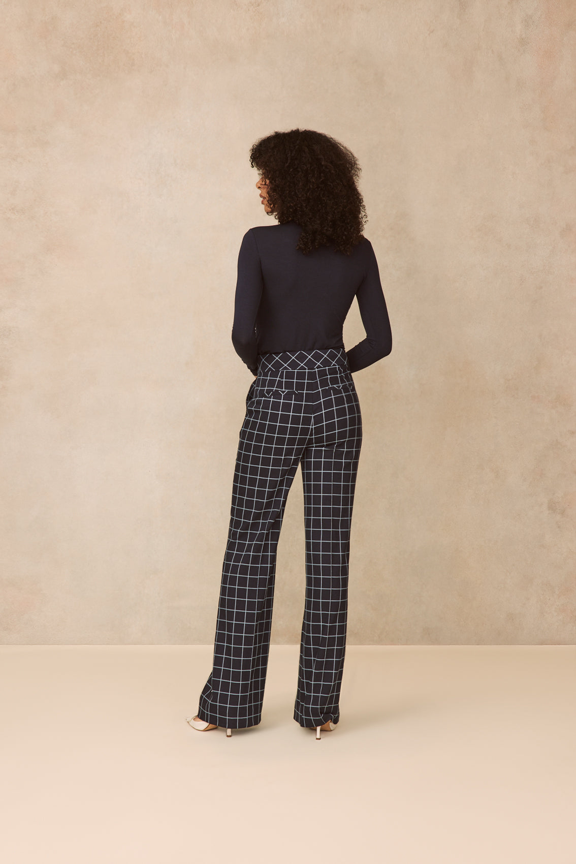 Oversized Check Hanna Pant | Navy