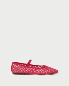 Leonie Crochet Ballet Flat | Red