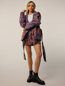 Women | Americana Wool Jacket | Clay Multi