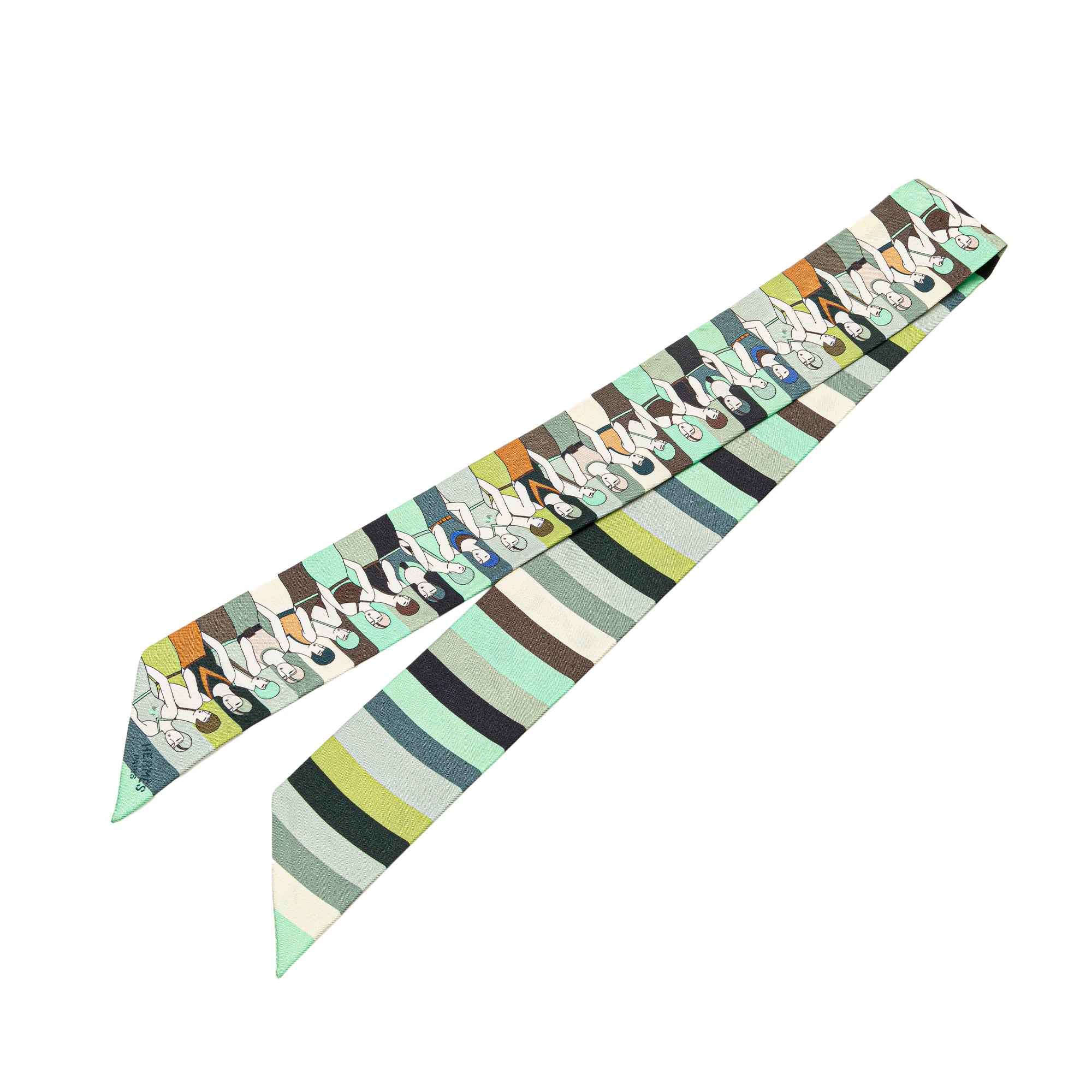 Hermès | Pre-Owned Swimmers Silk Twilly Scarf | Multi