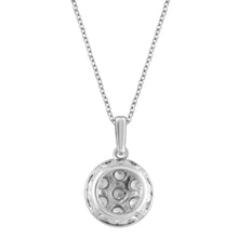 Womens | 0.25 CT Round Cut Lab Grown Diamond | Cluster Pendant Necklace | Sterling Silver | I-J-I1