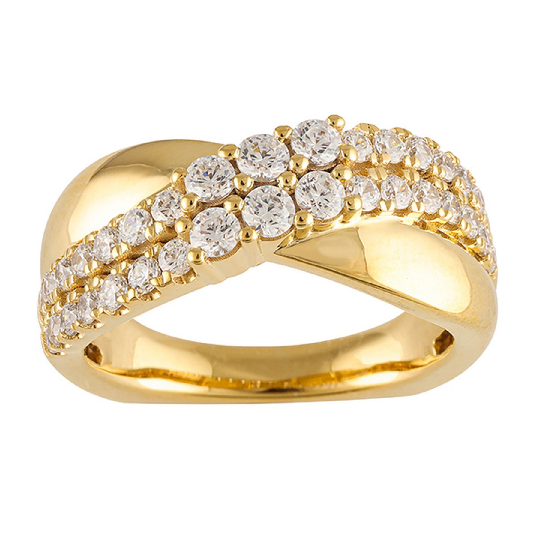 1.00 CT Round Lab-Grown Diamond | Engagement Ring | 14K Yellow Gold over Sterling Silver | F Color | VS Clarity