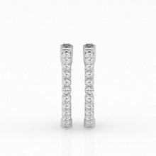 3.52 CT Round Lab-Grown Diamond | Hoop Earrings | 14K White Gold | F Color | VS Clarity