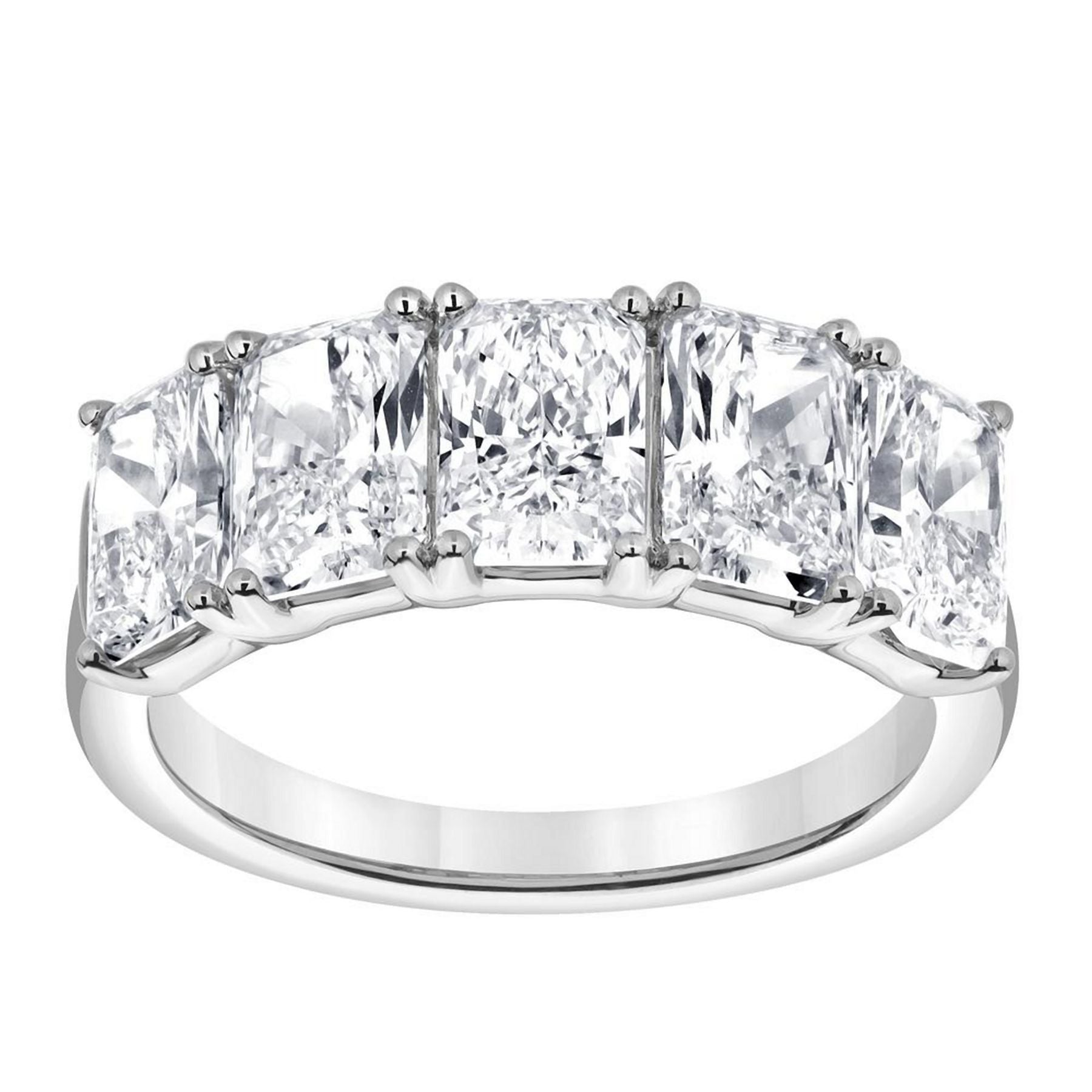 3.75 CT Radiant Lab-Grown Diamond | Wedding Band Ring | 14K White Gold | G Color | SI Clarity