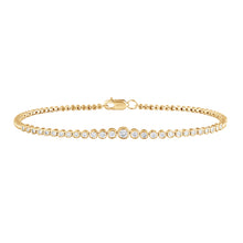 Womens | 0.50 CT Round Cut Lab Grown Diamond | Graduating Bracelet | Yellow Gold Flashed Silver | H-I-SI3/I1